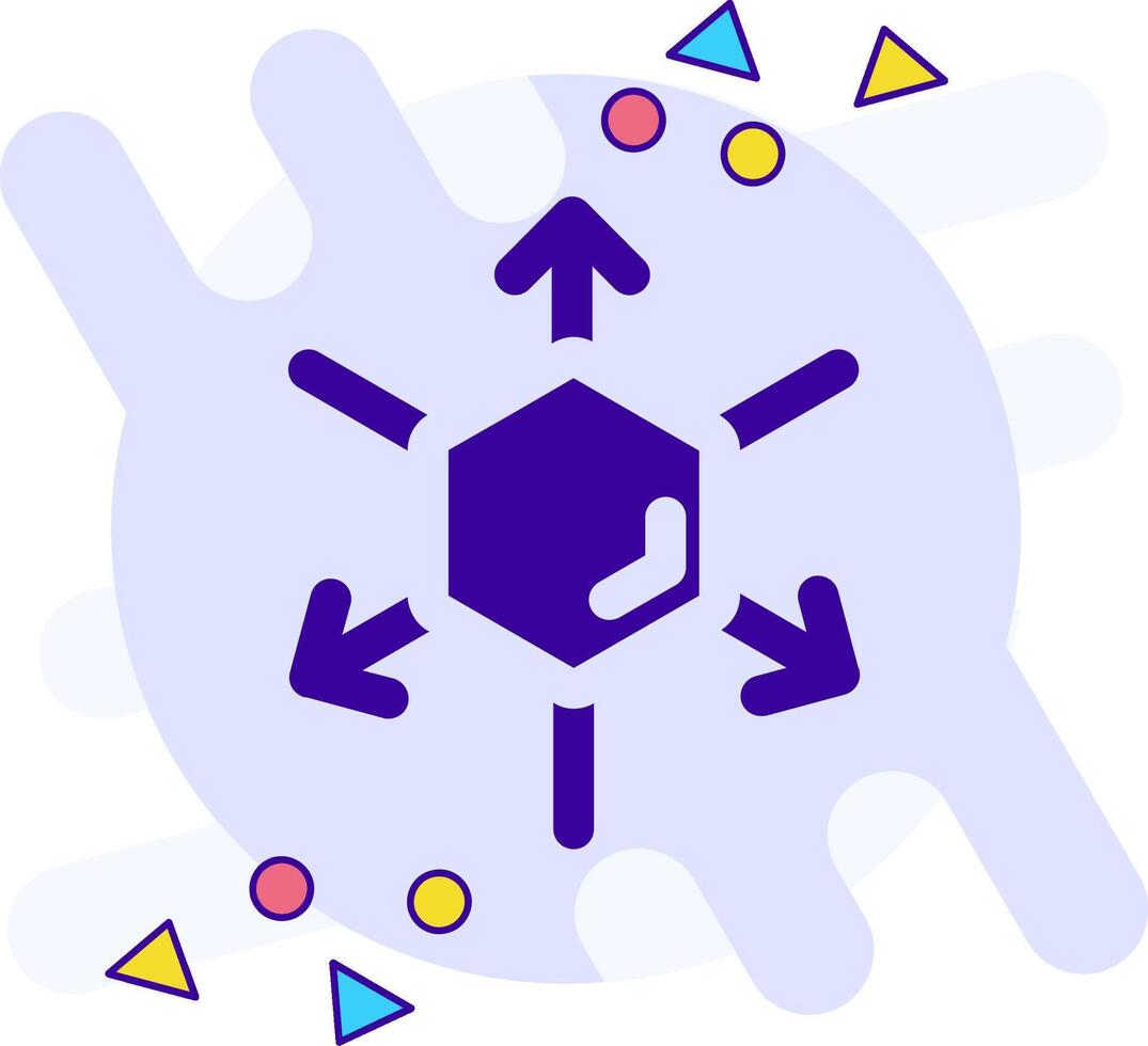 3d coordinate axis freestyle solid Icon vector