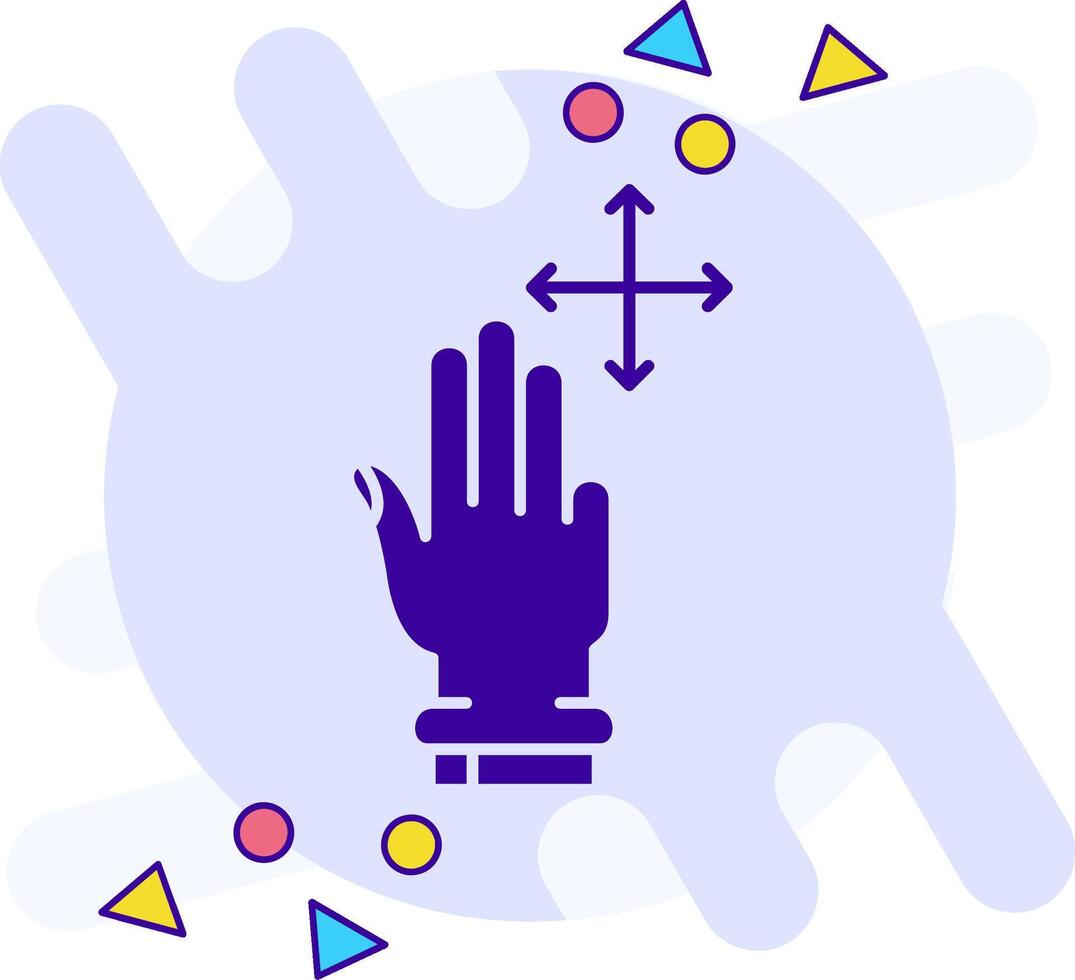 Three Fingers Move freestyle solid Icon vector