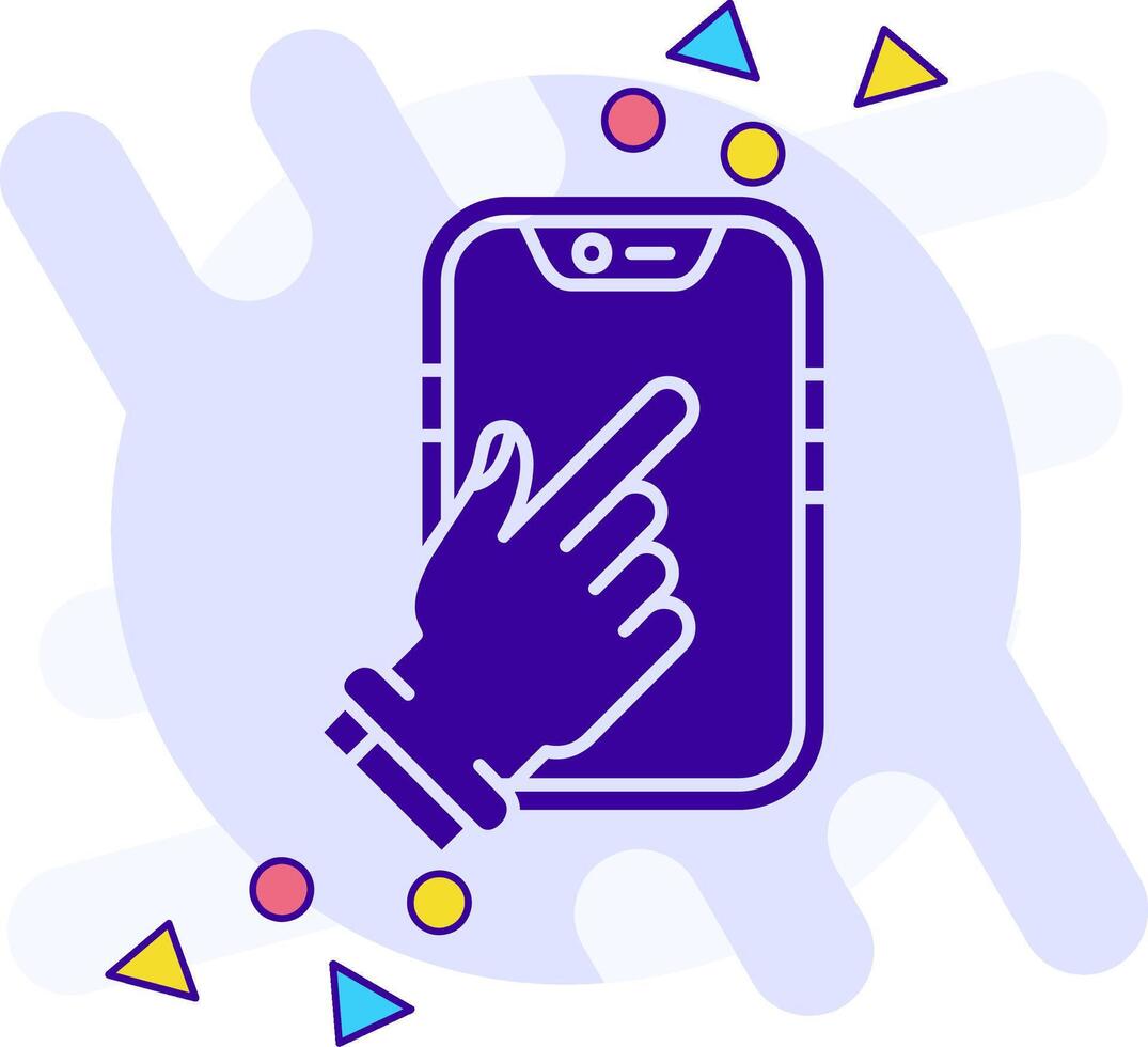 Touch Device freestyle solid Icon vector