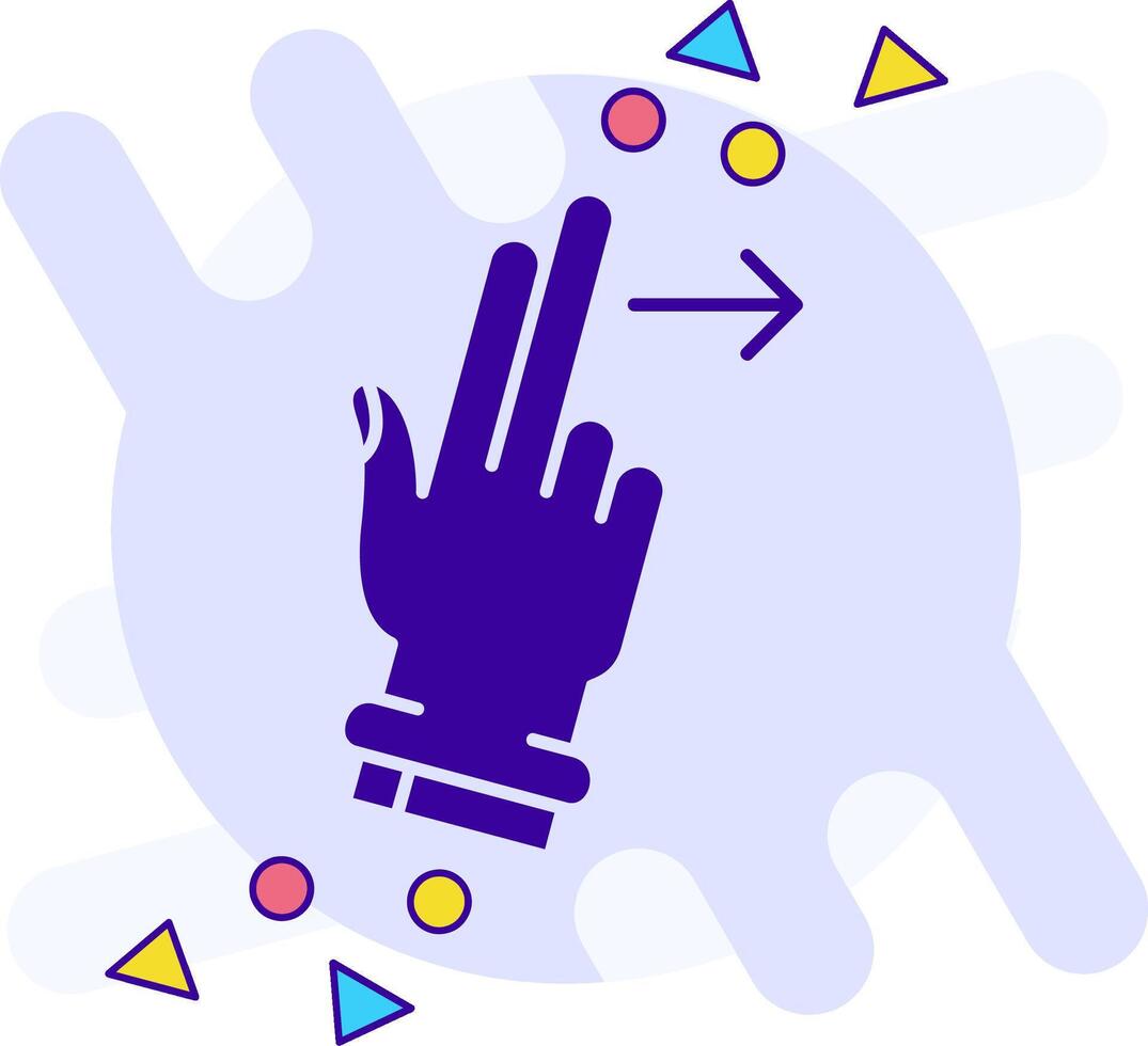 Two Fingers Right freestyle solid Icon vector