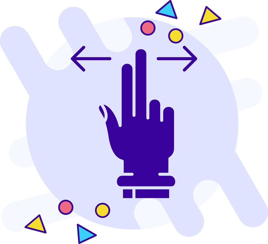 Two Fingers Horizontal Scroll freestyle solid Icon vector