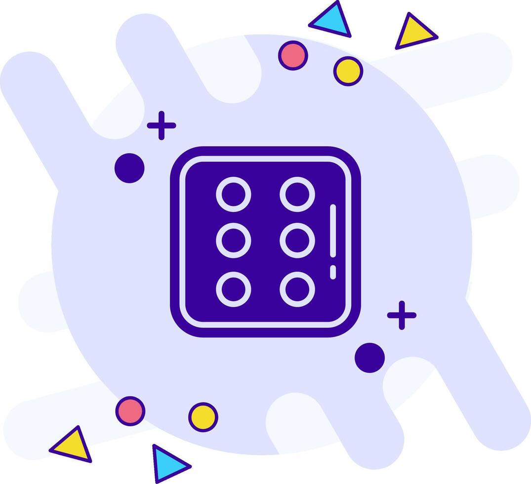 Dice six freestyle solid Icon vector