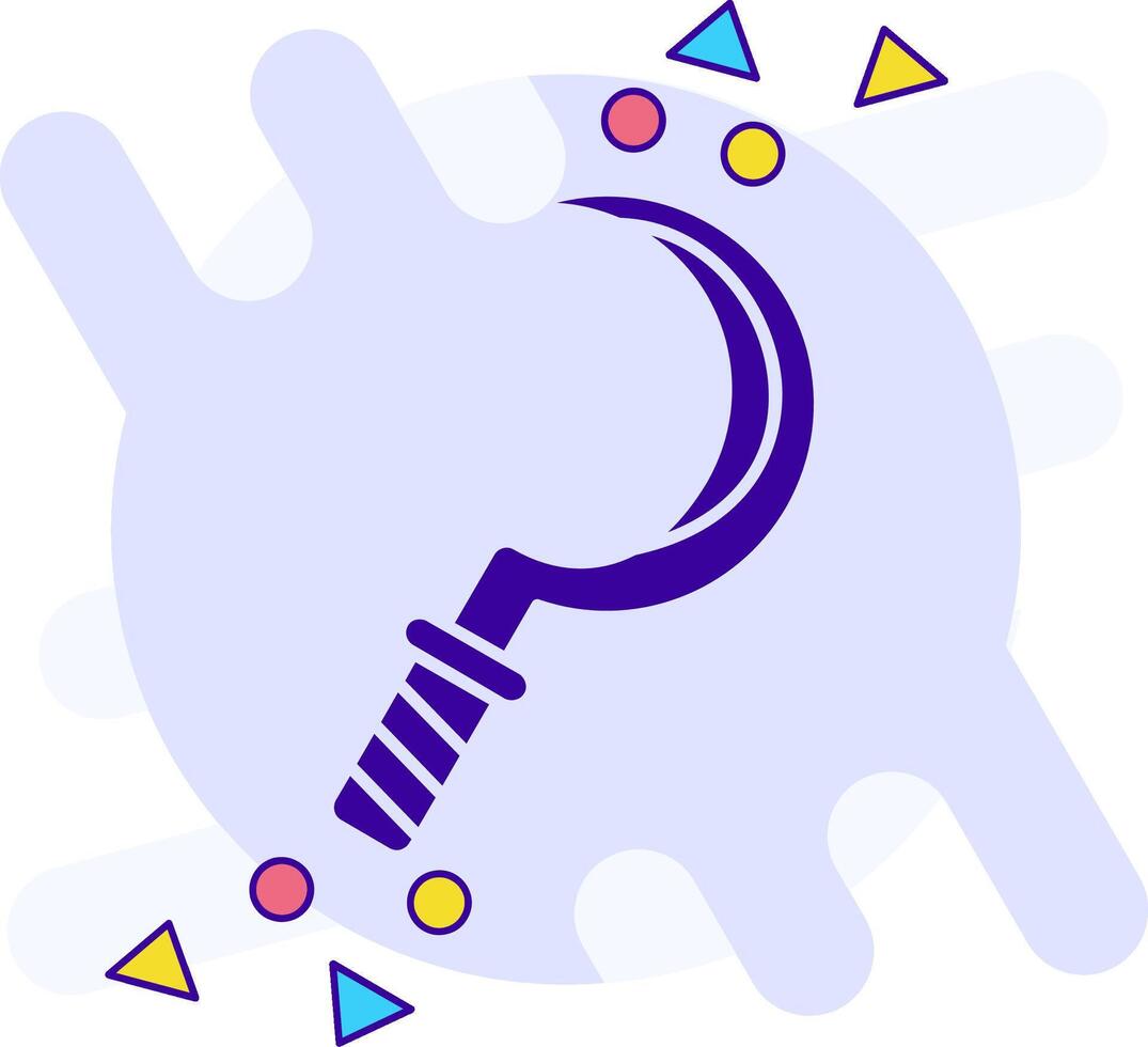 Sickle freestyle solid Icon vector