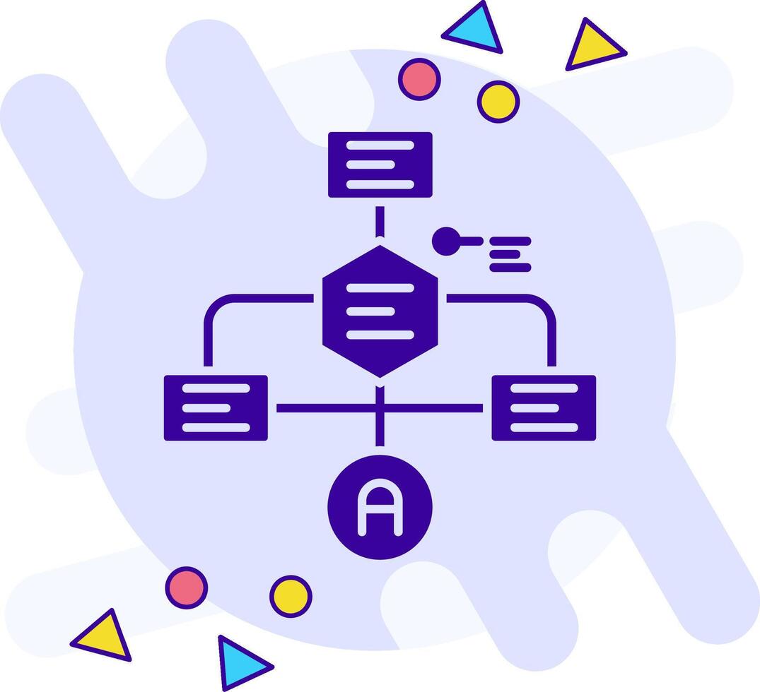 diagrama de flujo estilo libre sólido icono vector