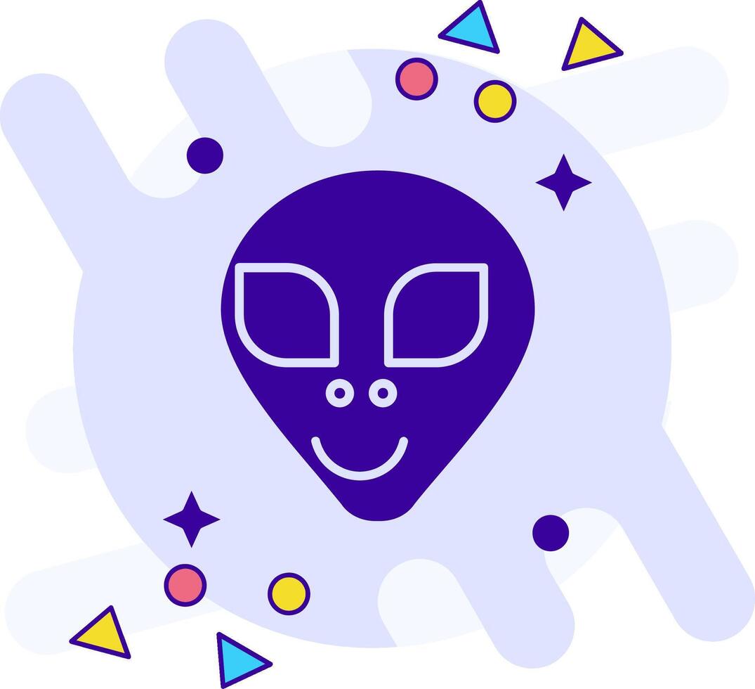 Alien freestyle solid Icon vector