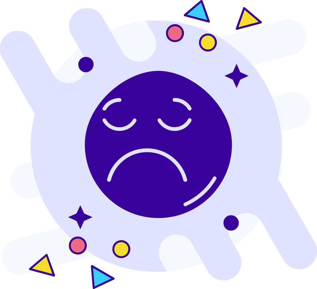 Sad freestyle solid Icon vector