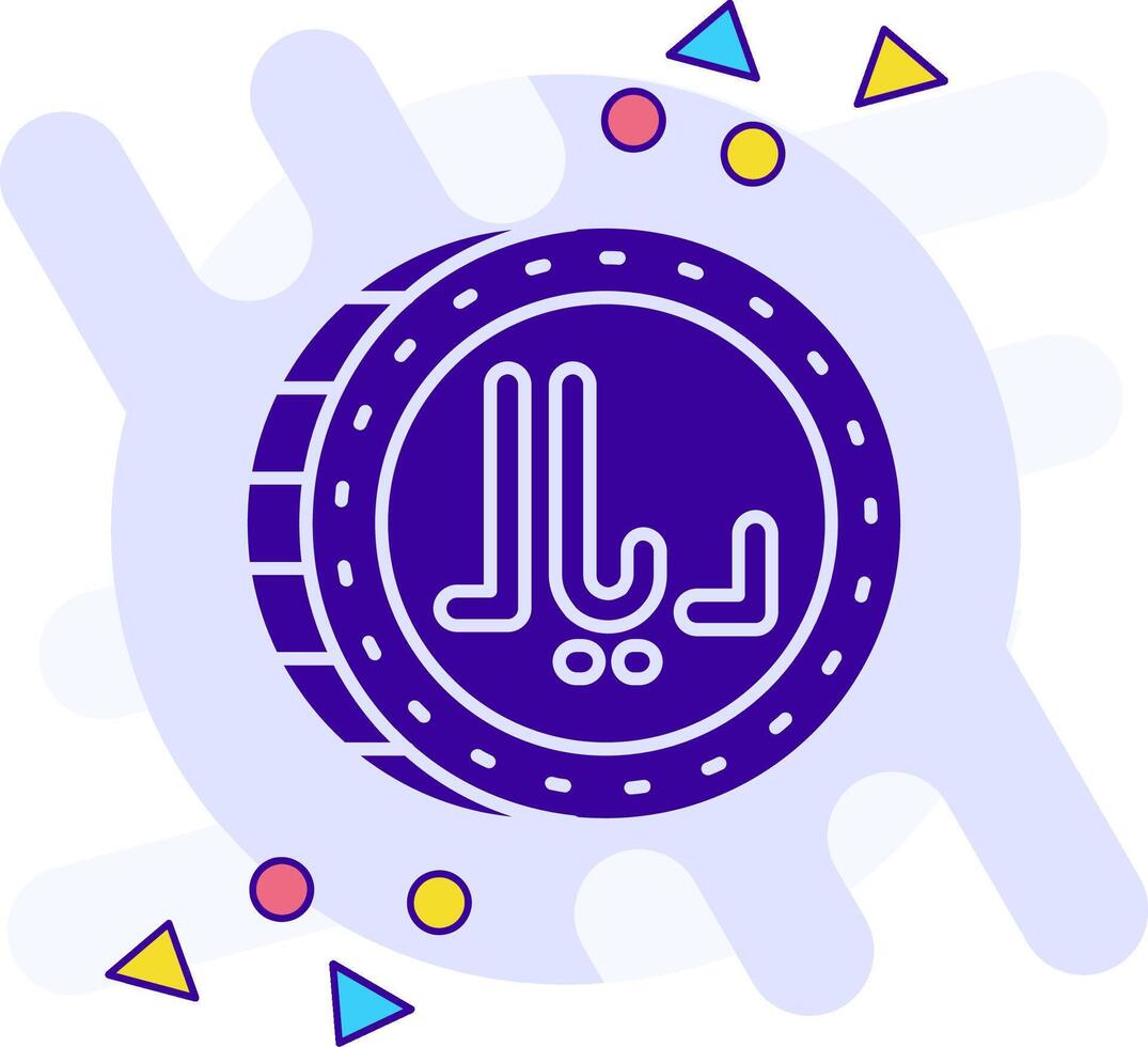 Riyal freestyle solid Icon vector