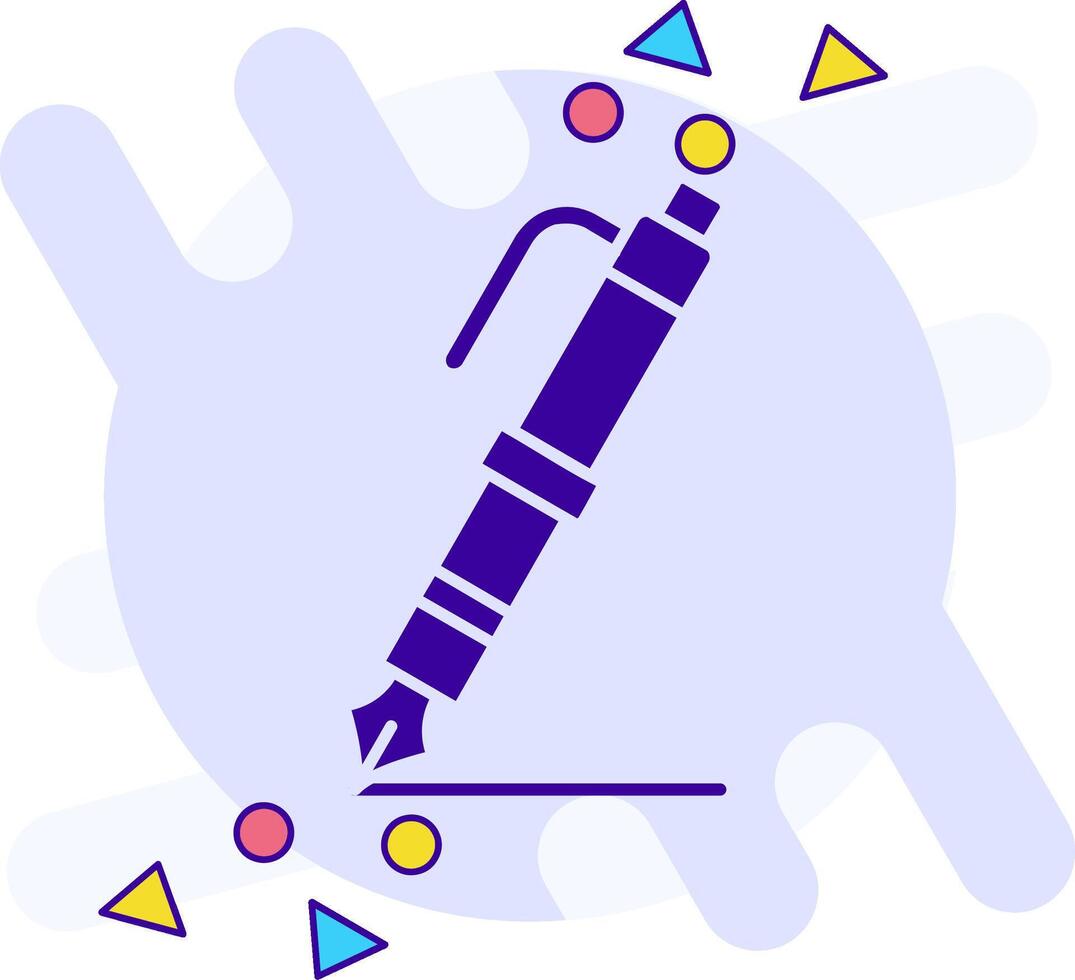 Fountain pen freestyle solid Icon vector