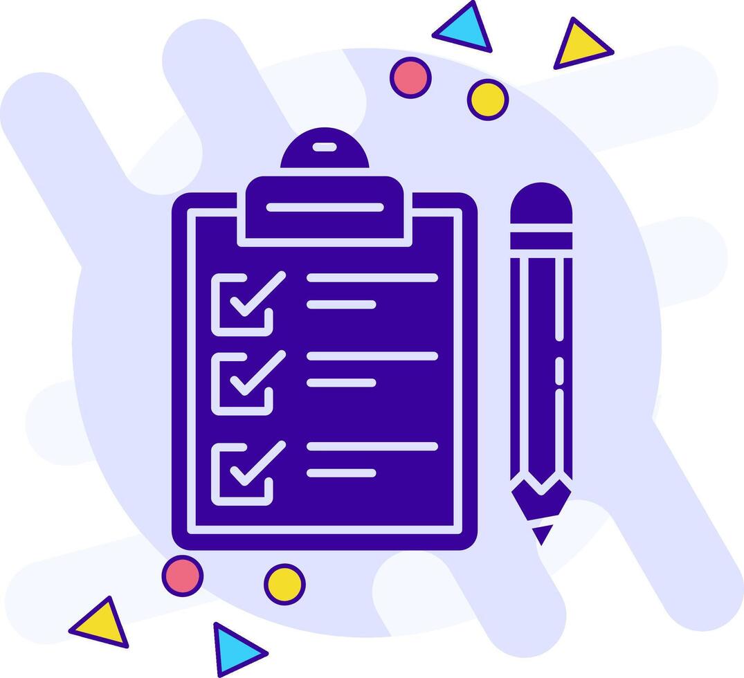 Exam freestyle solid Icon vector