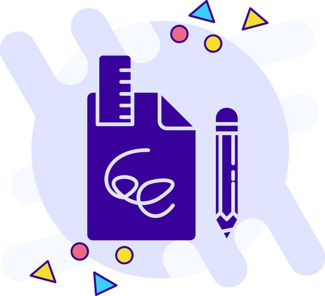 Draft freestyle solid Icon vector