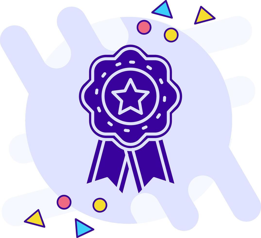 Medal freestyle solid Icon vector