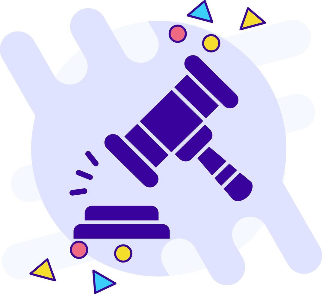 Gavel freestyle solid Icon vector