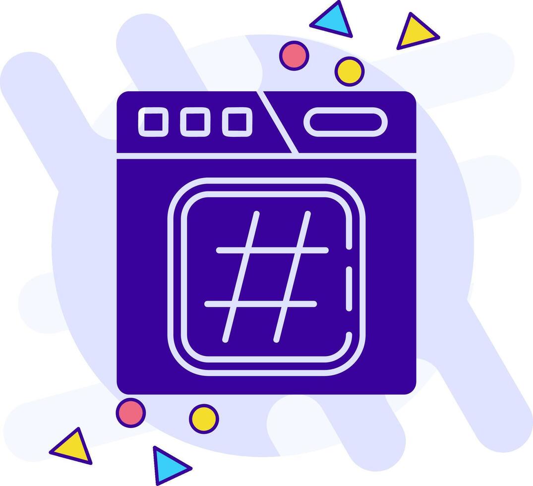 Hashtag freestyle solid Icon vector