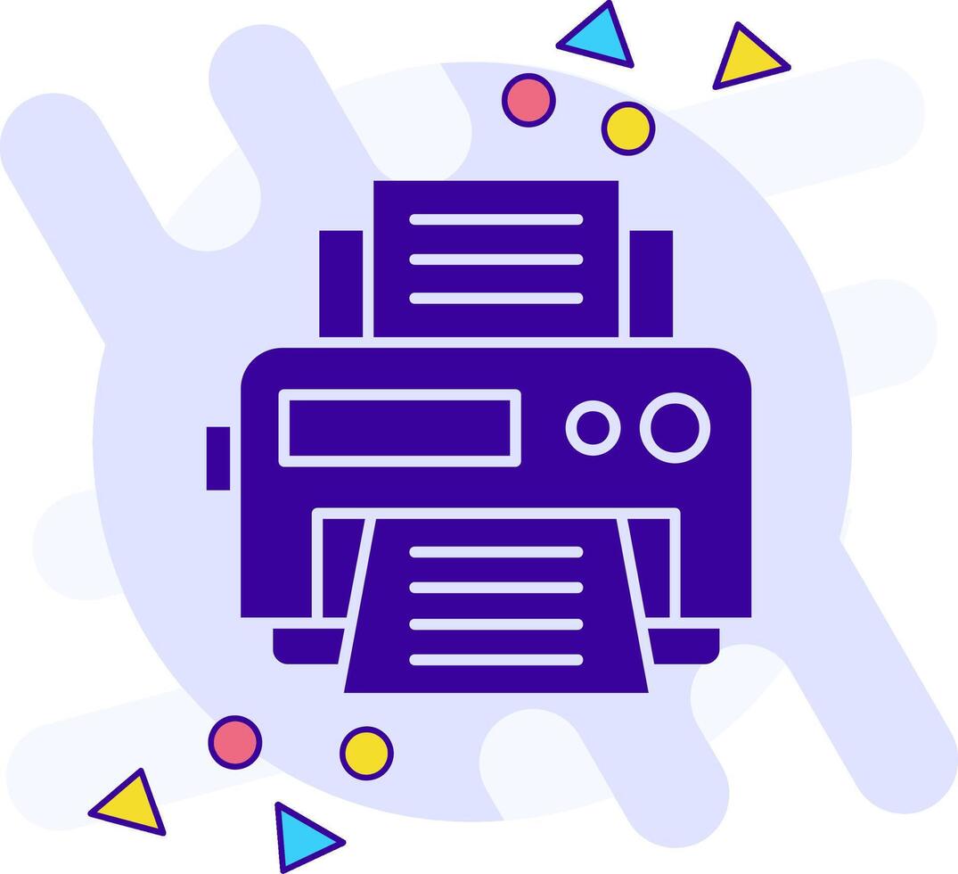 Printer freestyle solid Icon vector