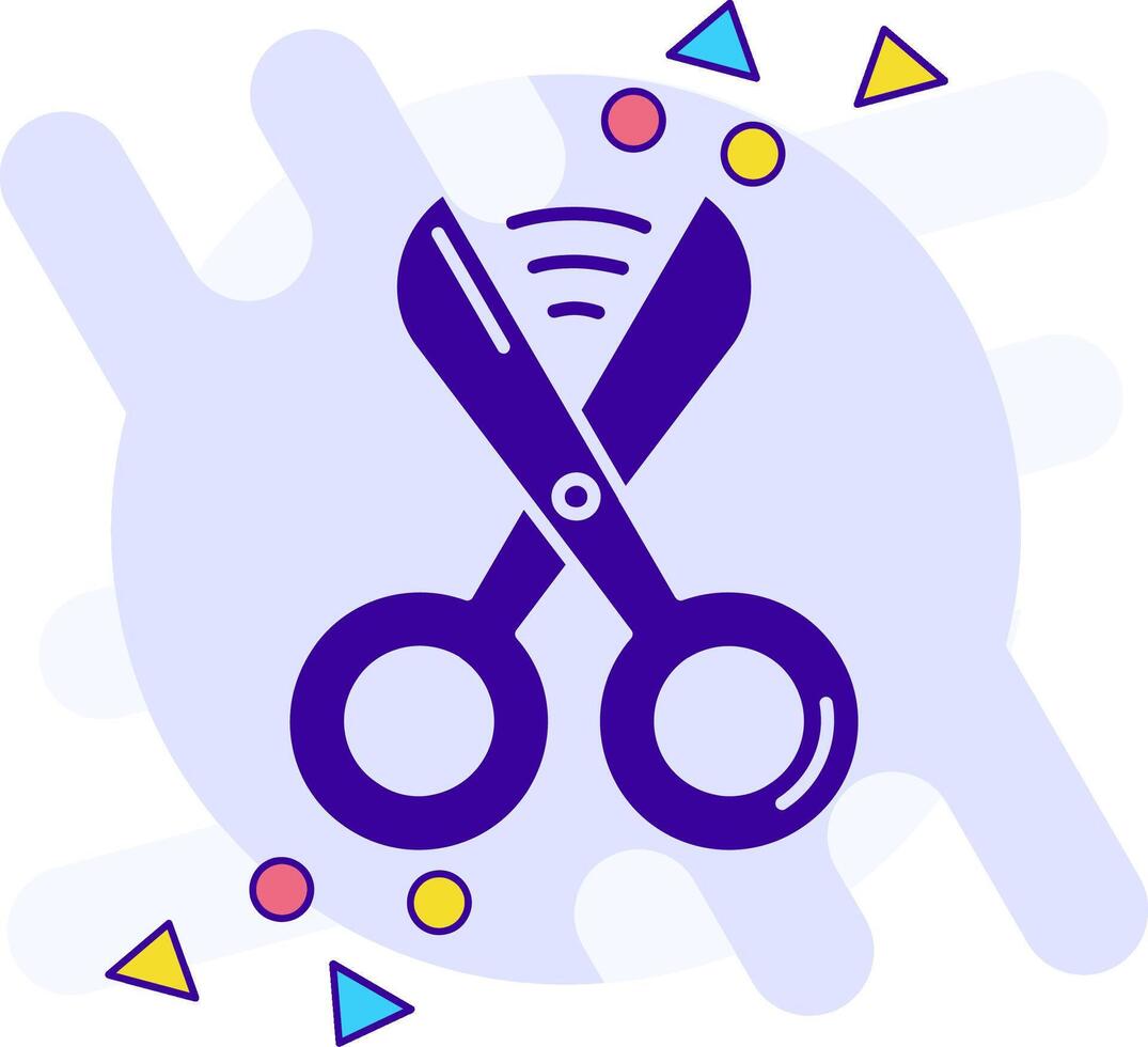 Scissors freestyle solid Icon vector