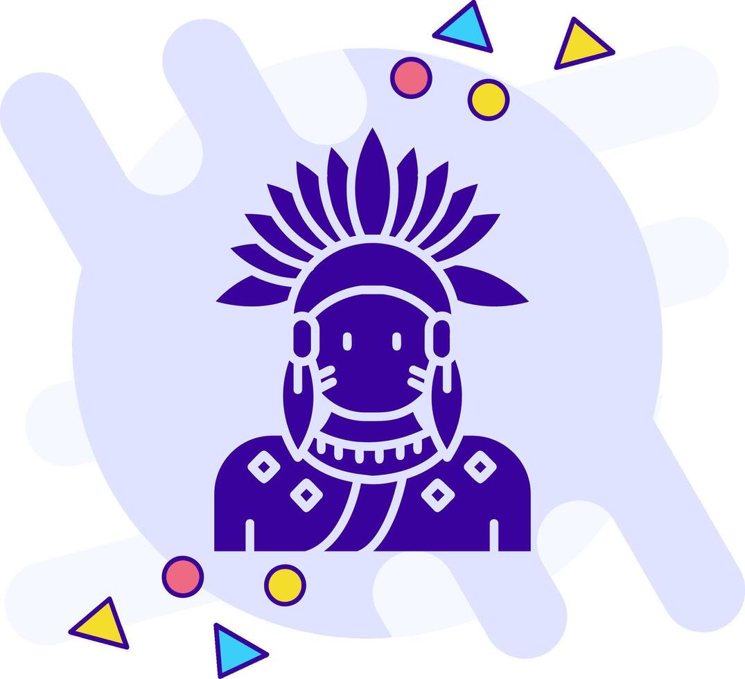 Indian freestyle solid Icon vector