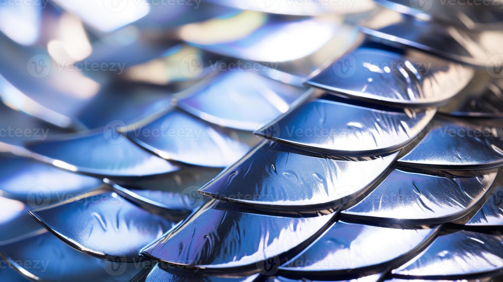 AI generated fish reptile scales shiny metallic blue scales reflecting light photo