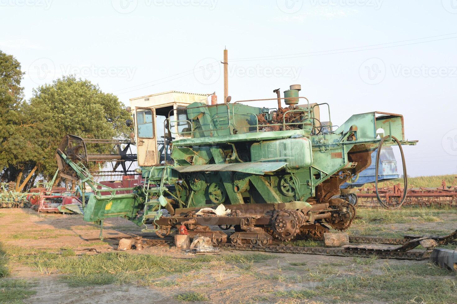 combinar cosechadoras. agrícola maquinaria. foto