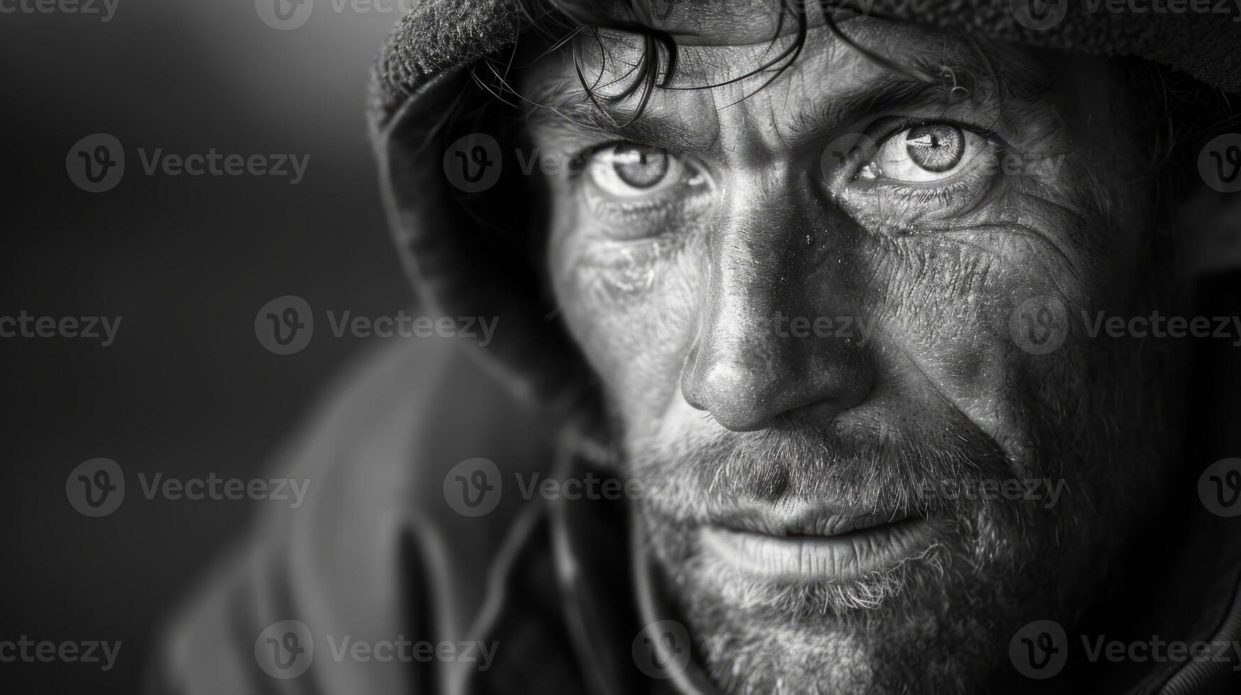 AI generated a man in deep sadness hopelessness job cuts. photo