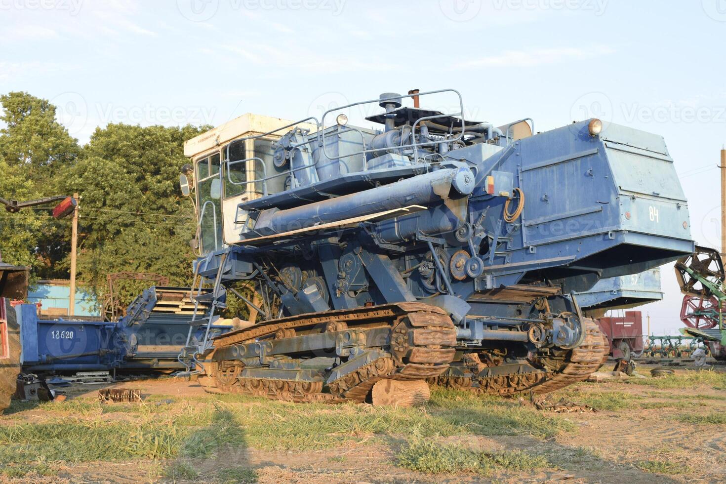 Combine harvesters. Agricultural machinery. photo