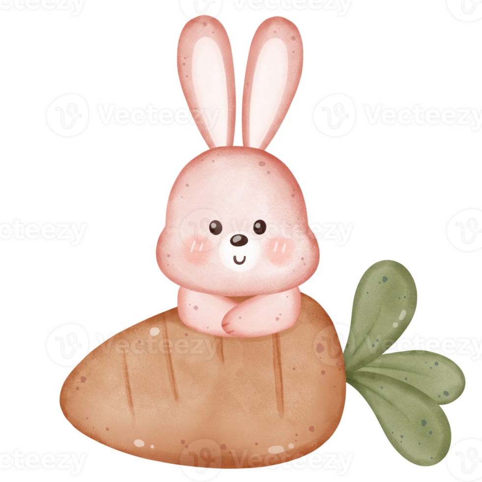 Adorable Rabbit in Playful Poses, Easter Bunny illustration for decoration png