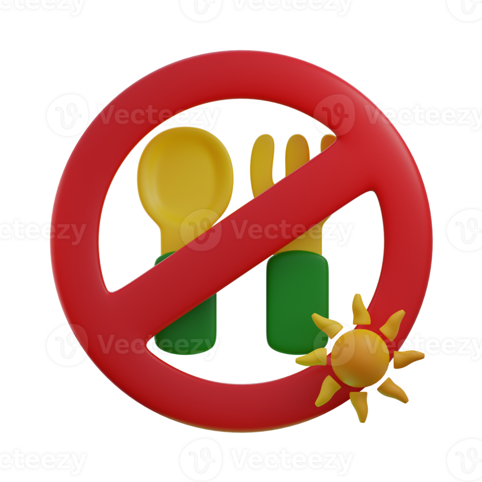 3d Ramadan no food icon png