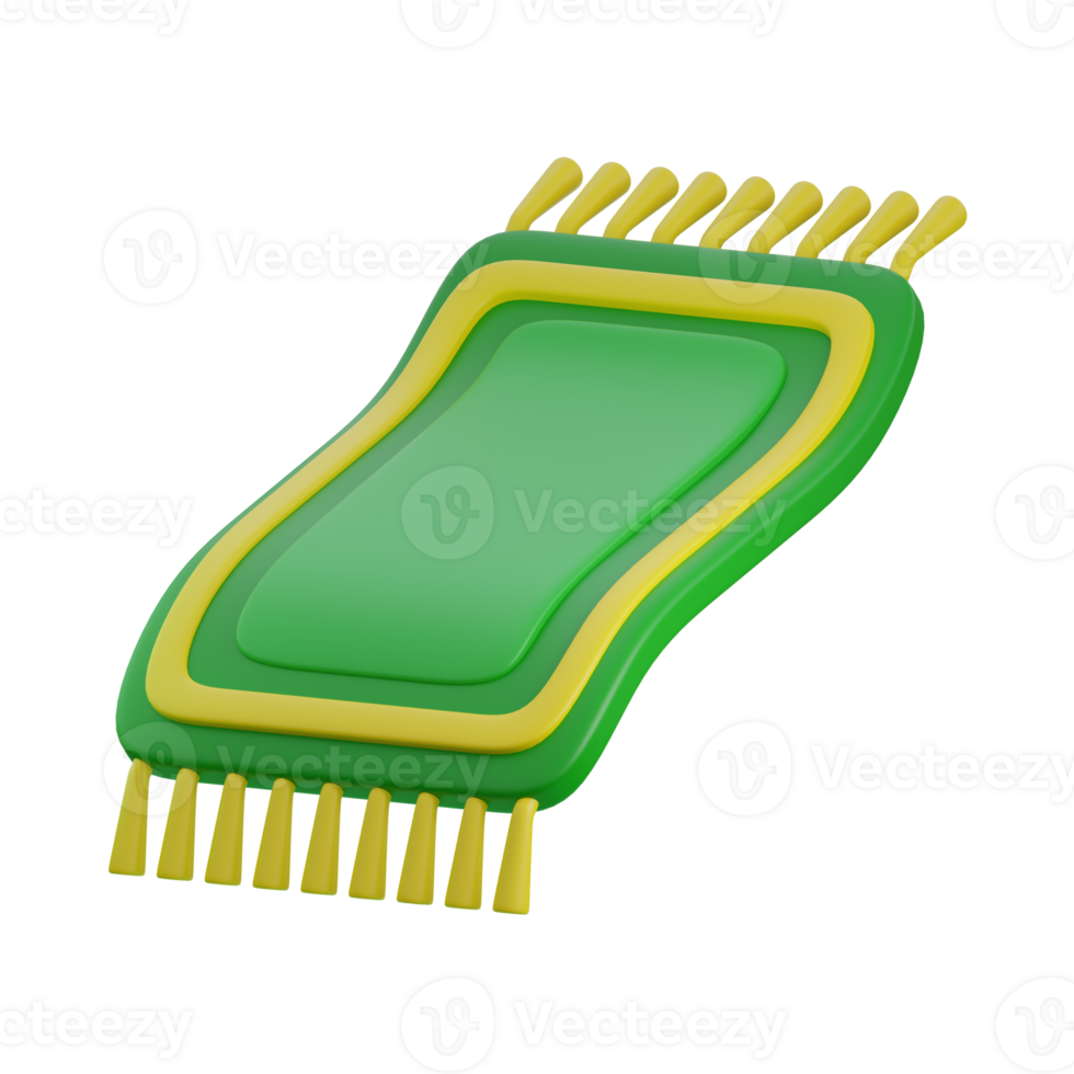 3d Renderização do Ramadã oração esteira ícone isolado png
