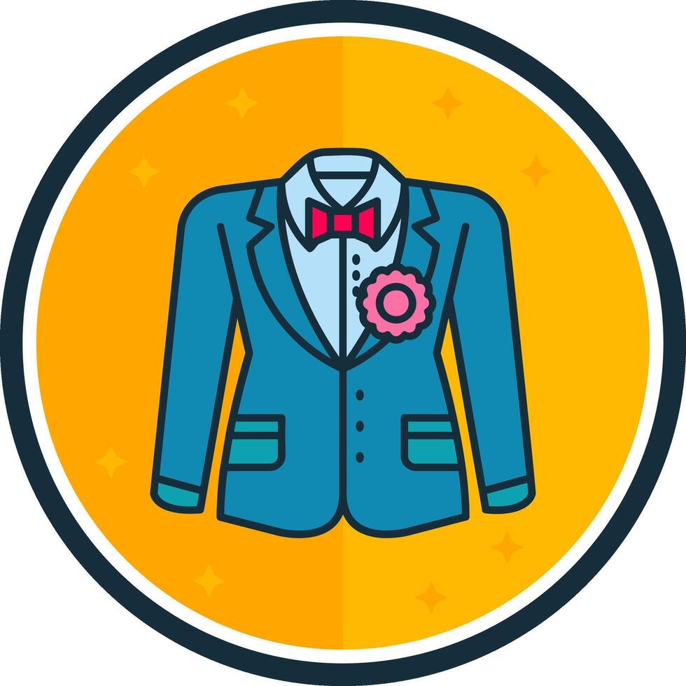 Groom suit filled verse Icon vector