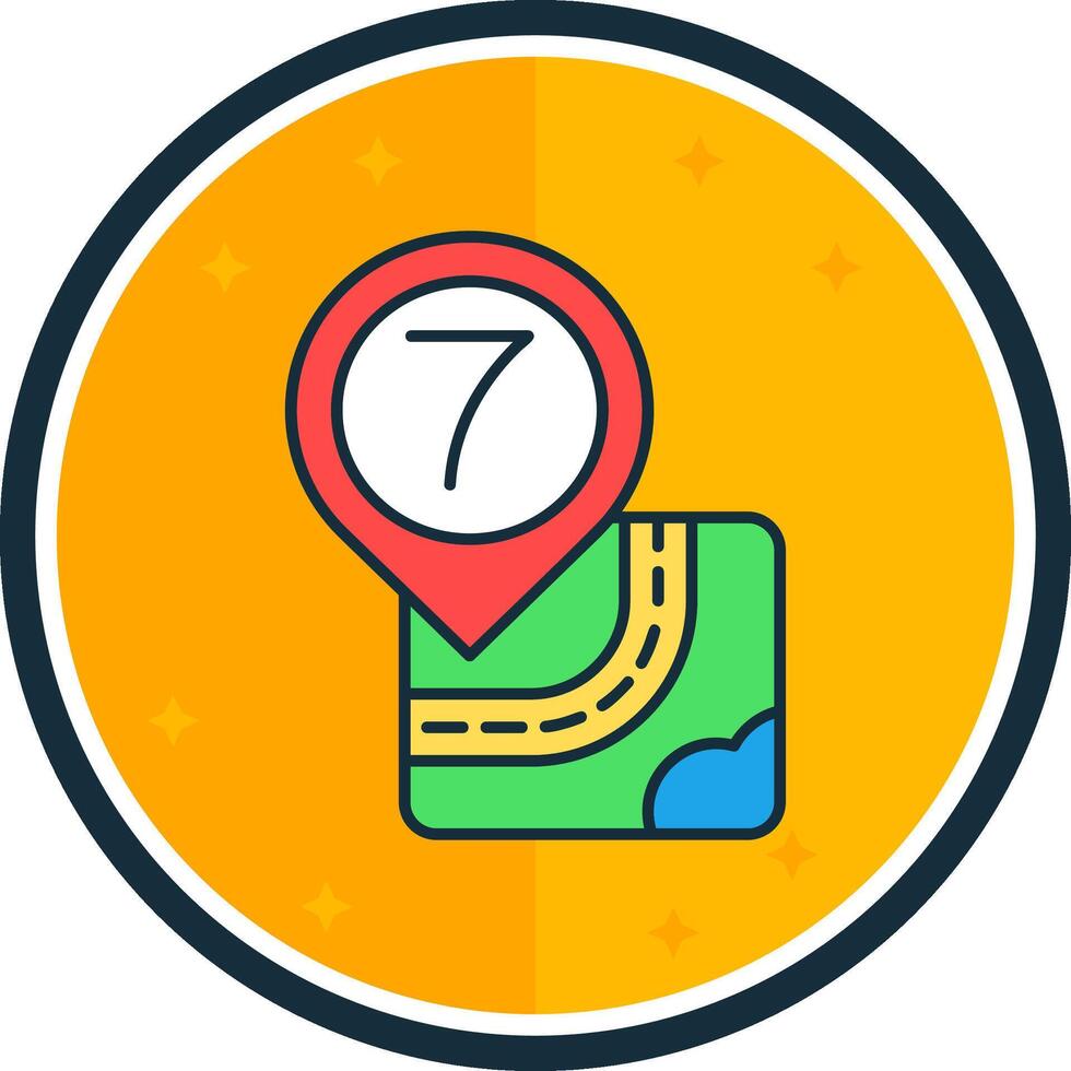 Seven filled verse Icon vector