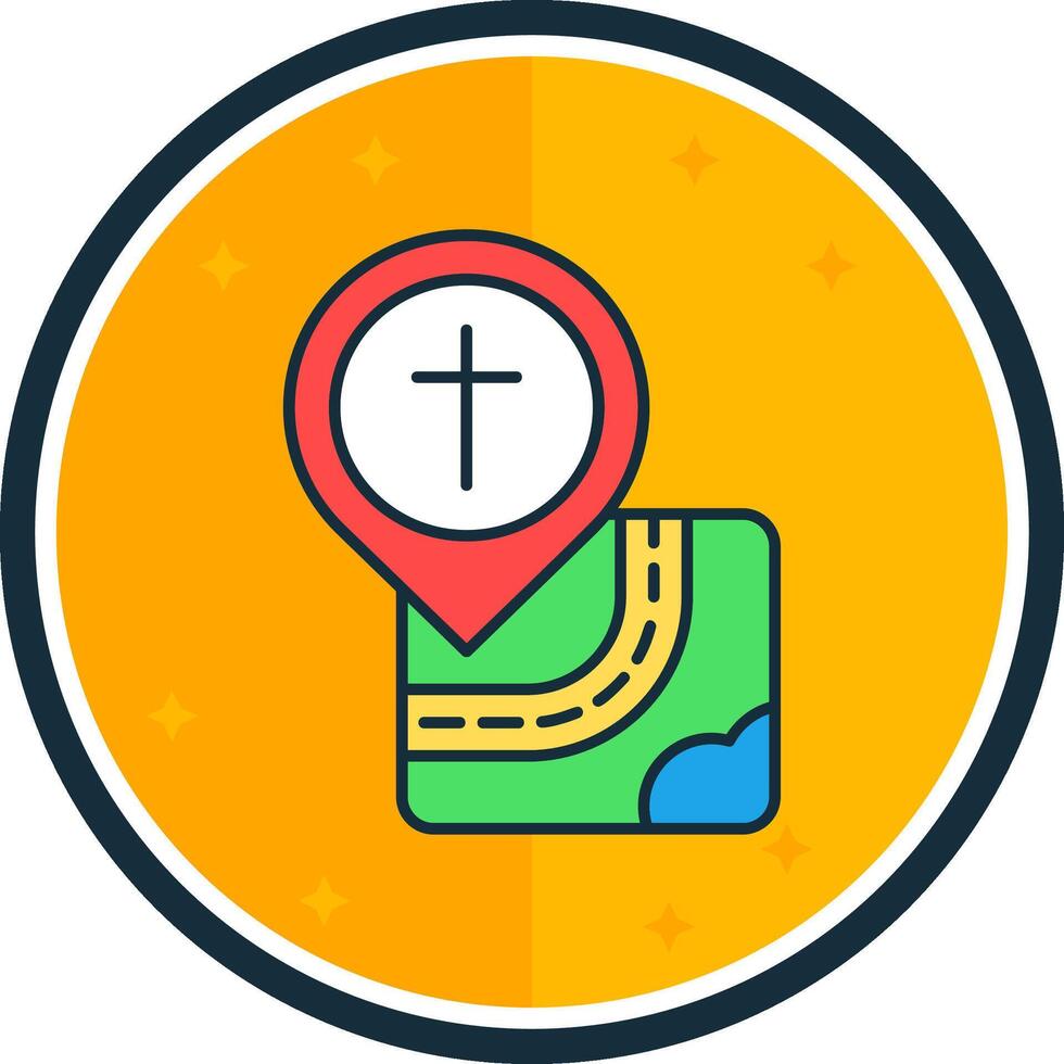 Iglesia lleno verso icono vector