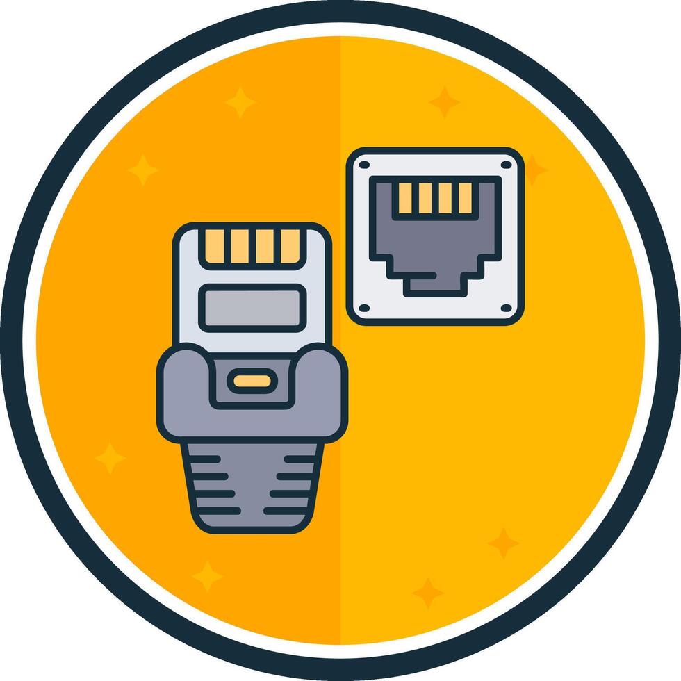 Ethernet filled verse Icon vector