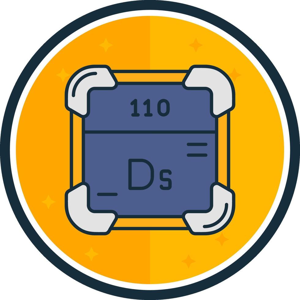 Darmstadtium lleno verso icono vector