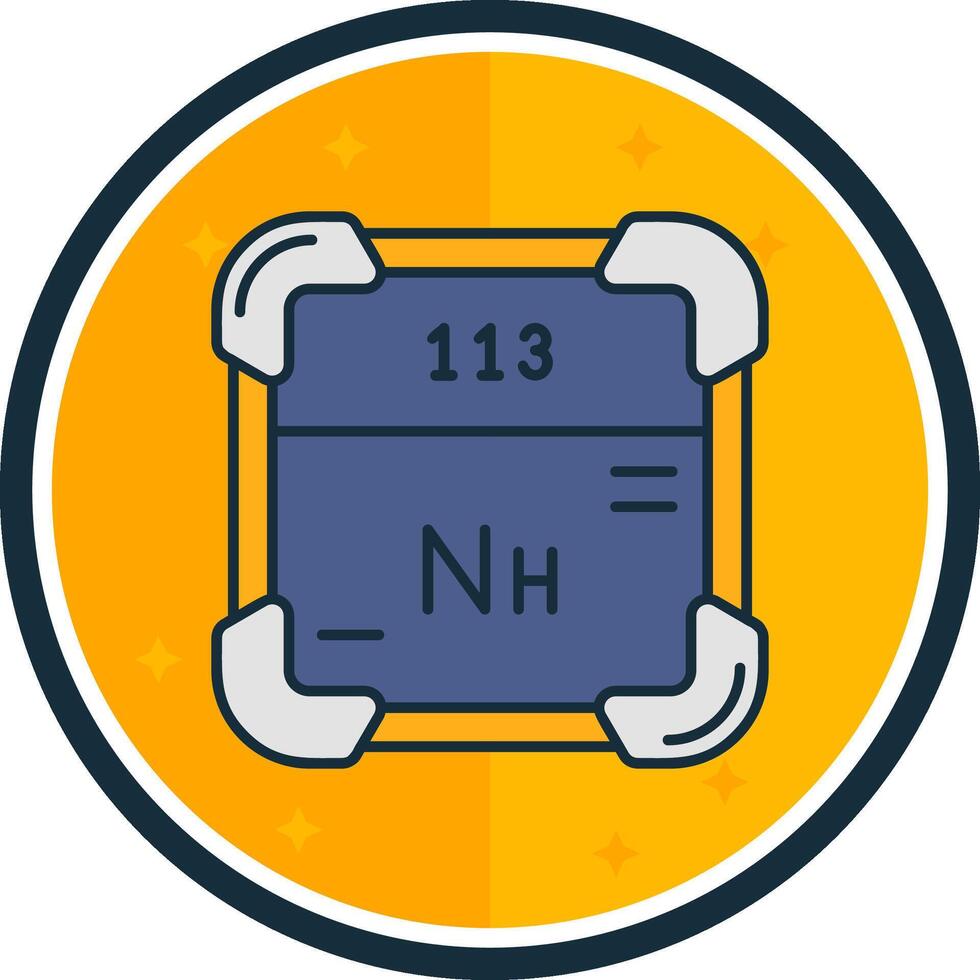 nihonium lleno verso icono vector