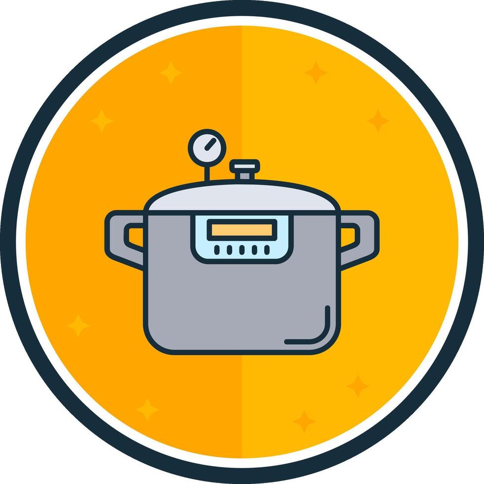 Pressure cooker filled verse Icon vector