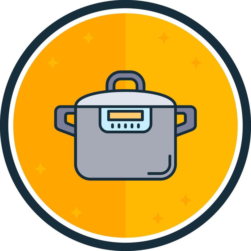 Pressure cooker filled verse Icon vector