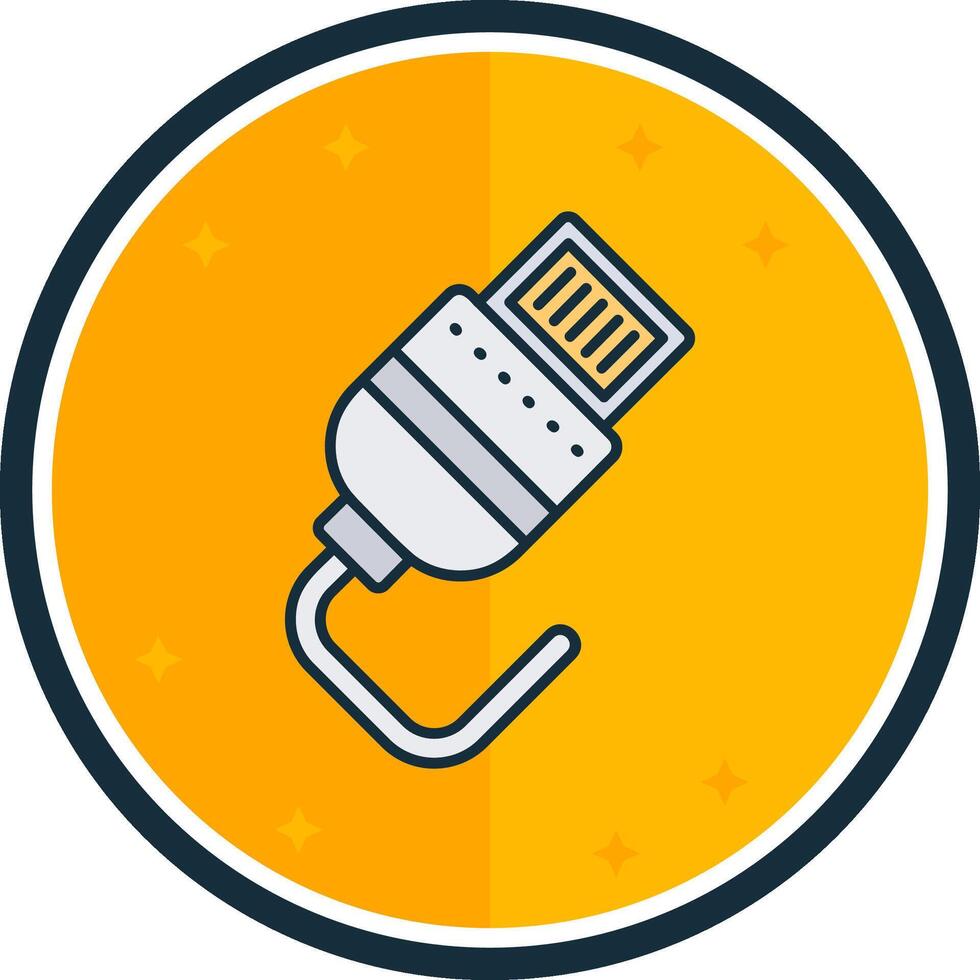 Lightning cable filled verse Icon vector