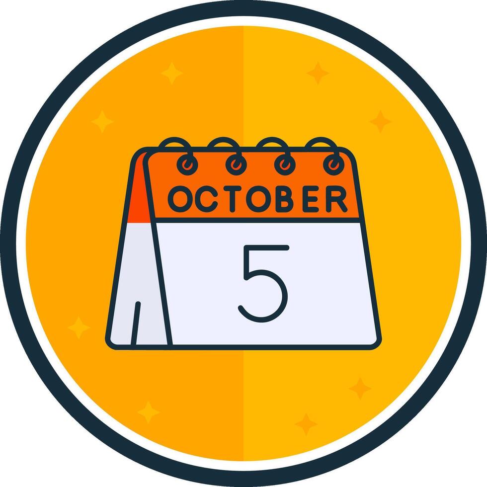 5th of October filled verse Icon vector