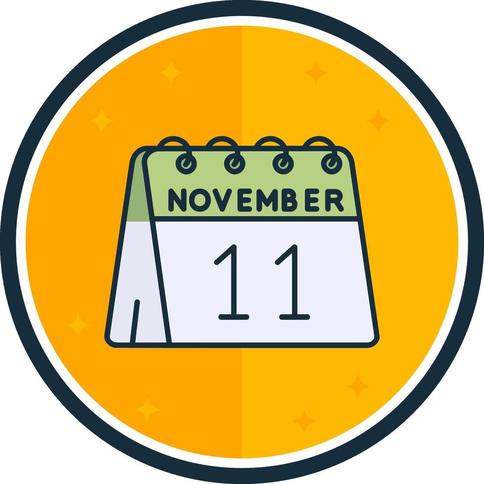 11 de noviembre lleno verso icono vector