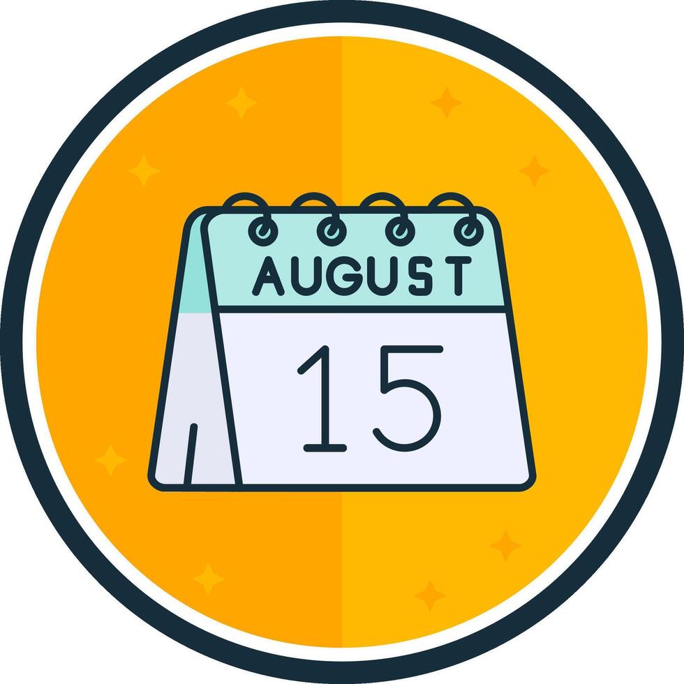 15th of August filled verse Icon vector