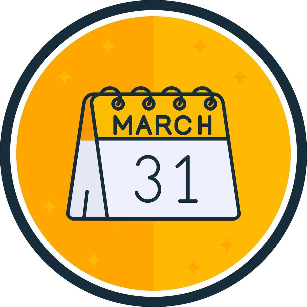 31st of March filled verse Icon vector