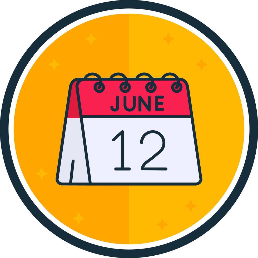 12th of June filled verse Icon vector