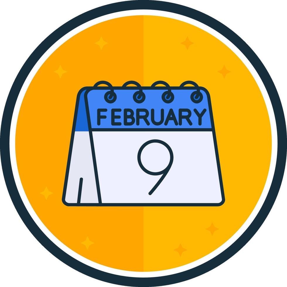 9th of February filled verse Icon vector