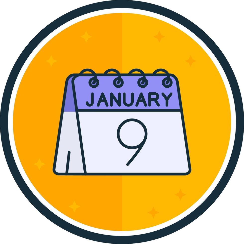 9th of January filled verse Icon vector