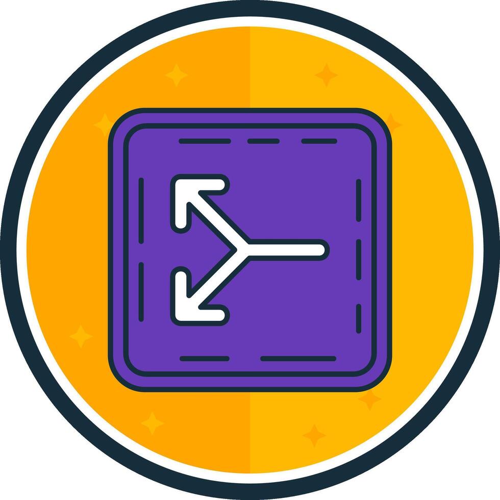 Split filled verse Icon vector