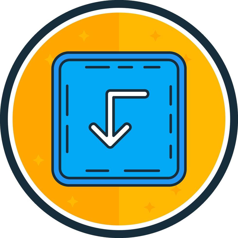 Turn down filled verse Icon vector