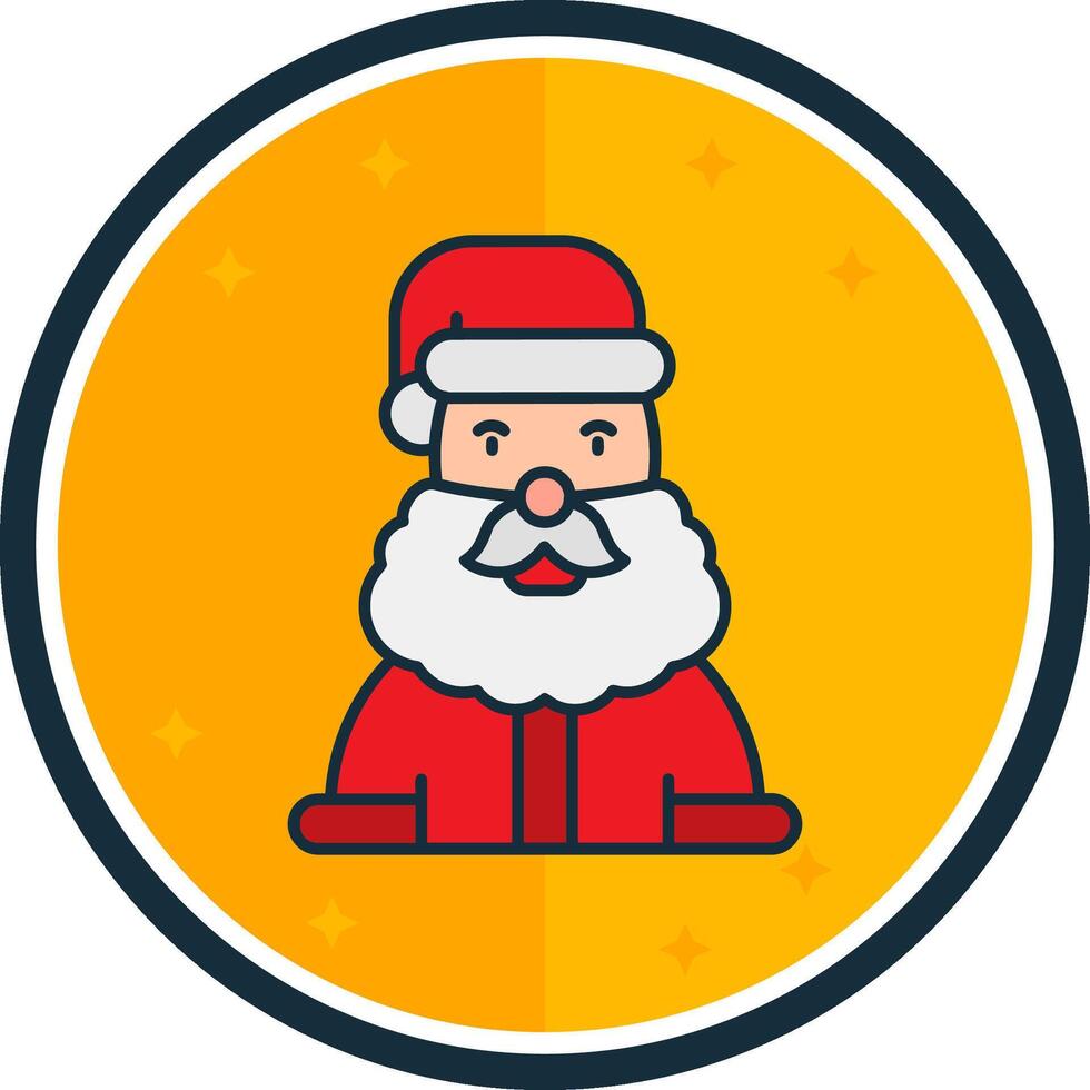 Papa Noel claus lleno verso icono vector