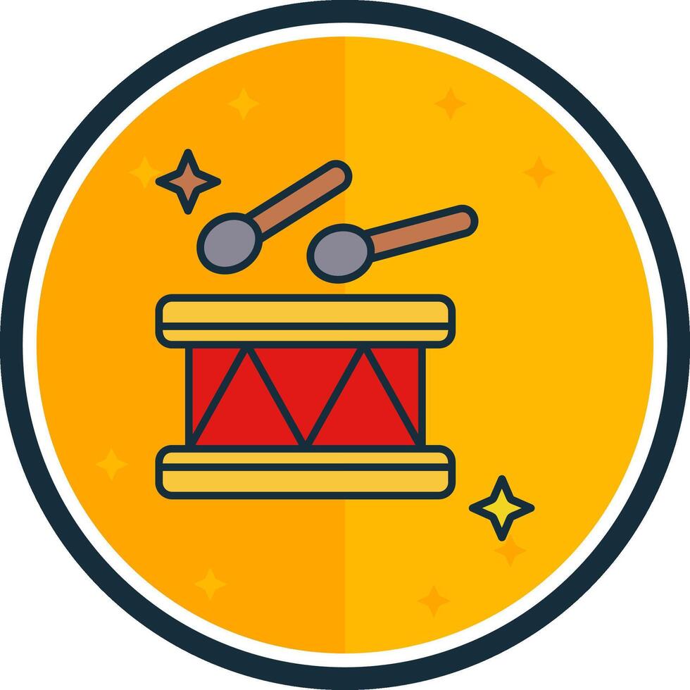 Drum filled verse Icon vector