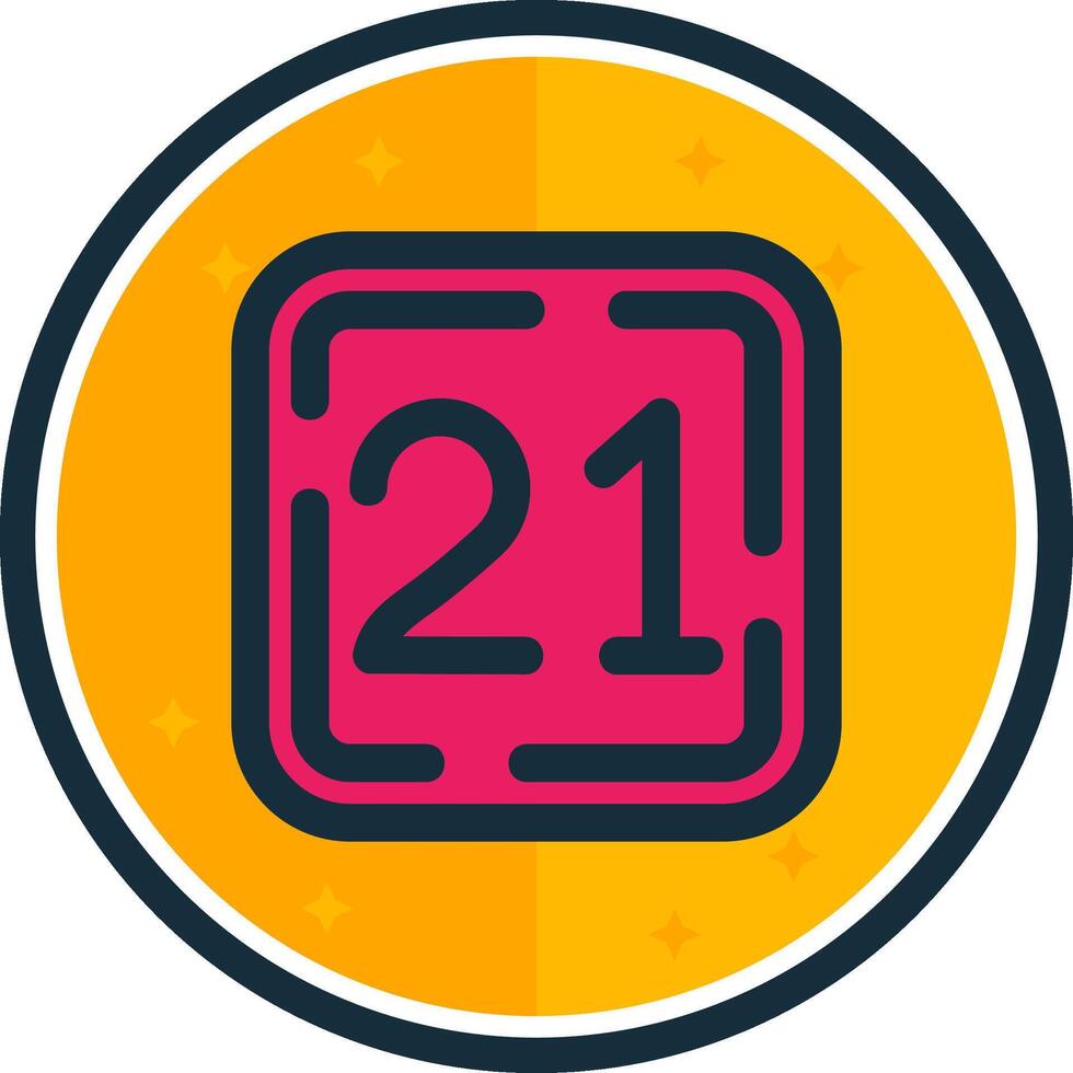 Twenty One filled verse Icon vector