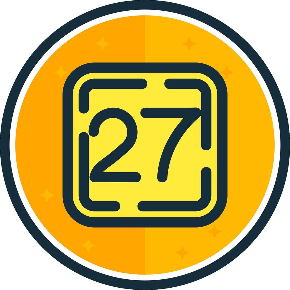 Twenty Seven filled verse Icon vector