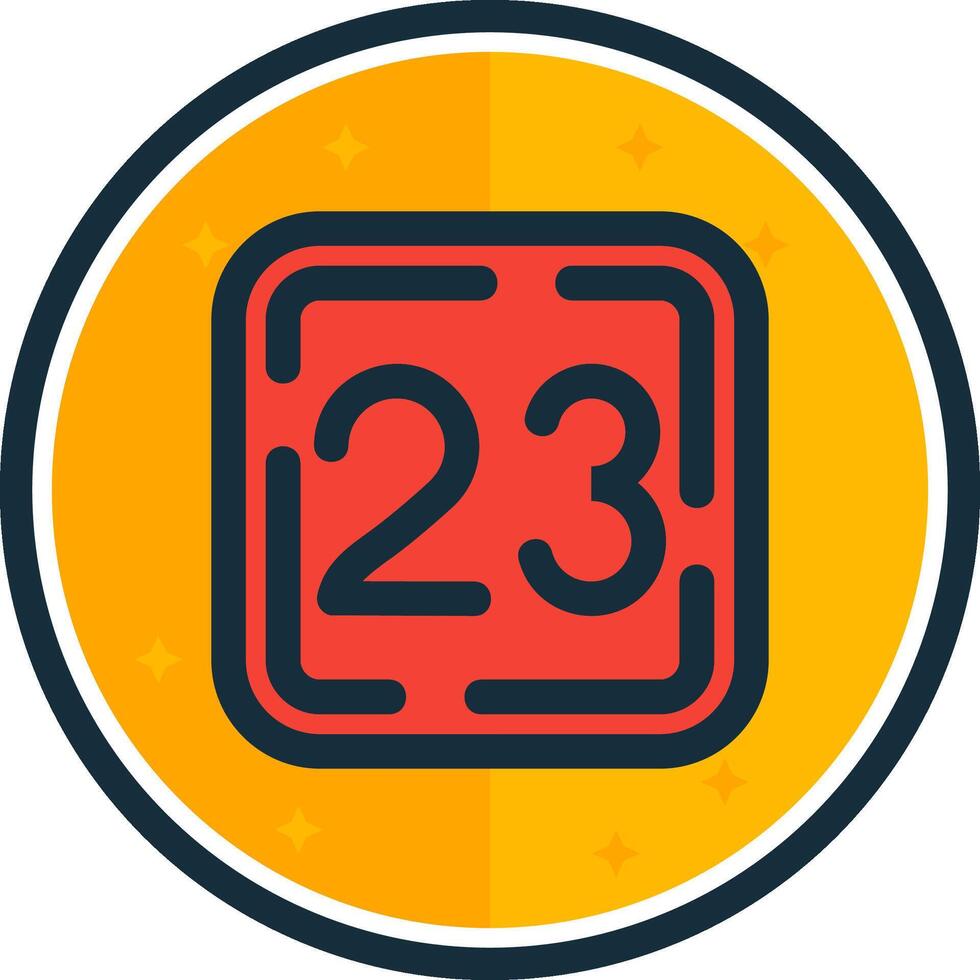 Twenty Three filled verse Icon vector